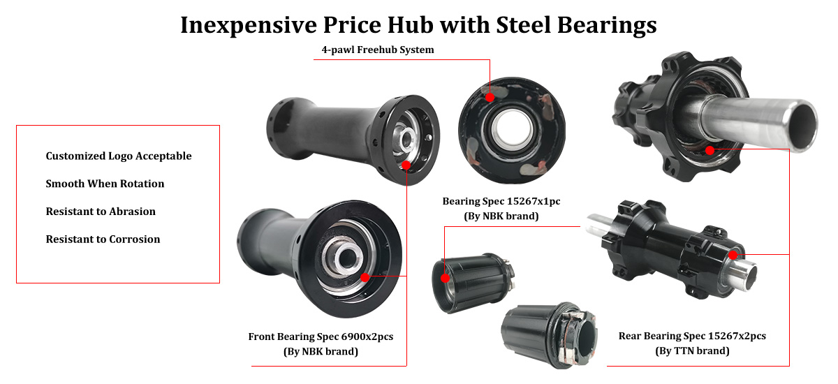  R28 Economical Carbon Wheel steel bearings