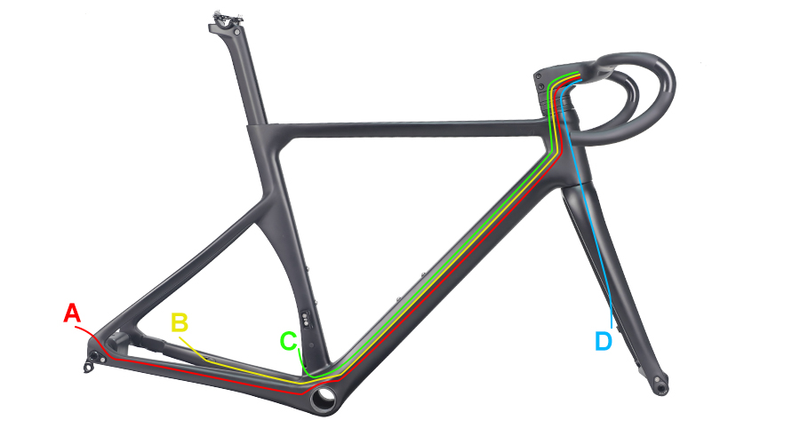 LCR015-D Disc Brake Carbon Road Frameset Cable Routing