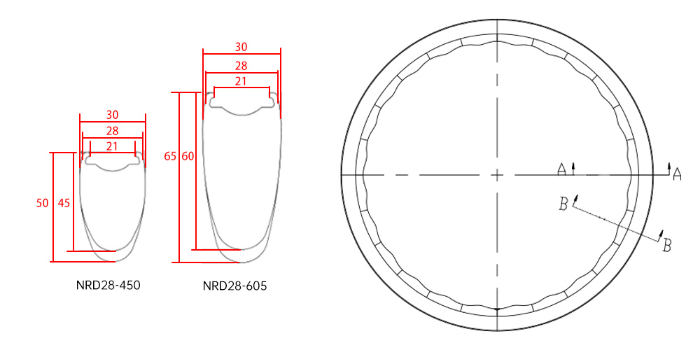 NRD carbon rims drawing