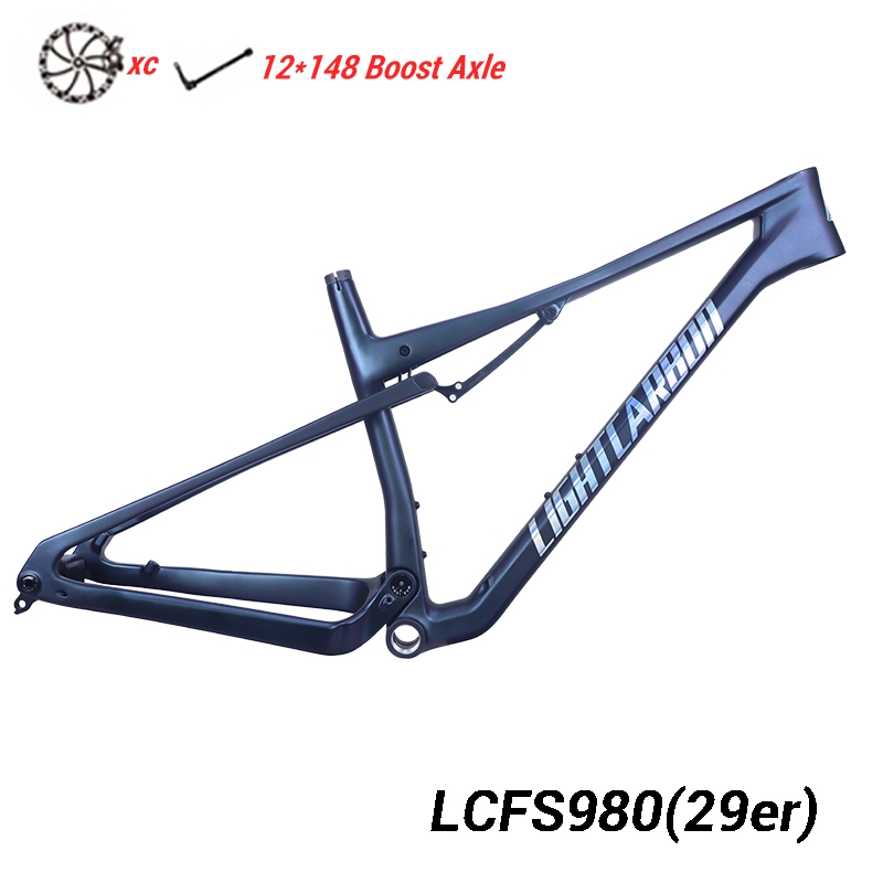 LightCarbon 29er Light XC Full Suspension Carbon Frame Internal Cable Routing Suppliers Manufacturers Factories