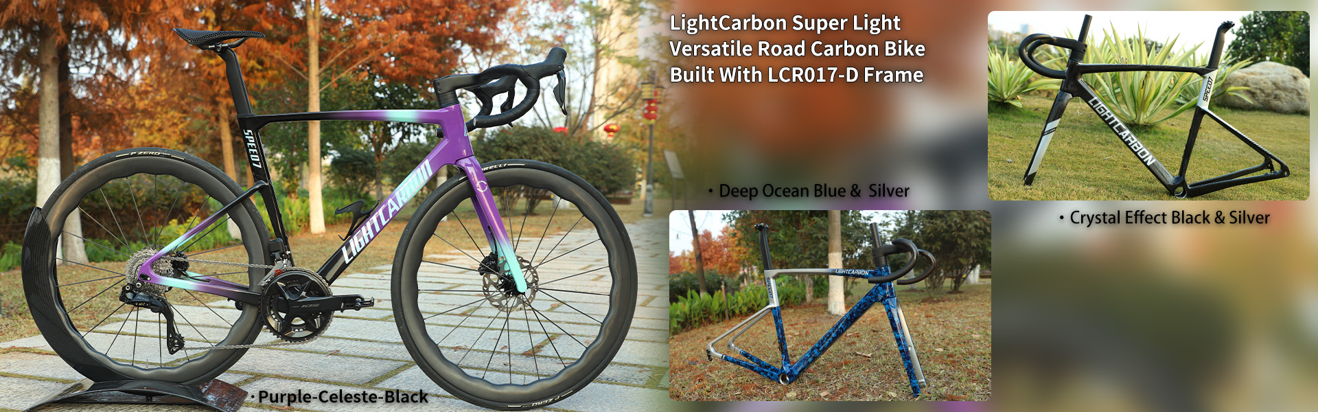 LightCarbon Super Light Disc Brake Road Carbon Frameset With Integrated Handlebar